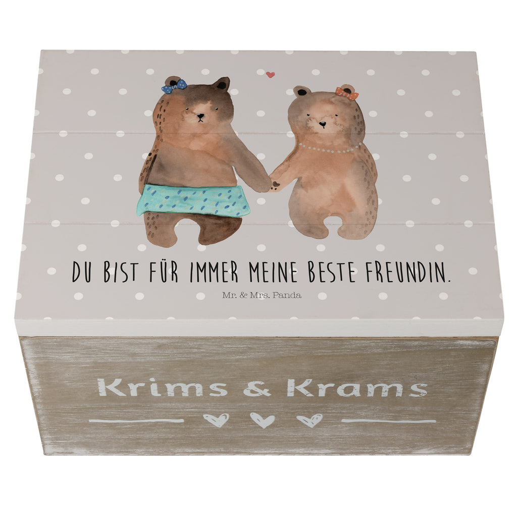 Holzkiste Bär Freundin Holzkiste, Kiste, Schatzkiste, Truhe, Schatulle, XXL, Erinnerungsbox, Erinnerungskiste, Dekokiste, Aufbewahrungsbox, Bär, Teddy, Teddybär, Bär Freundin Beste Freund Liebe Liebesbeweis Verliebt Kumpel Kumpeliene