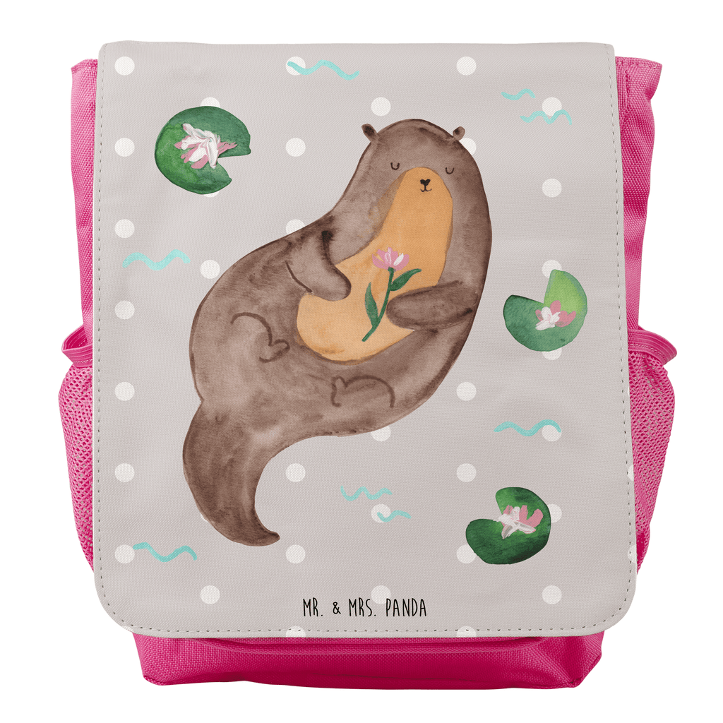 Kinderrucksack Otter mit Seerose Kids, Rucksack, Kinderrucksack, Kinder Rucksack, Rucksack Kindergröße, Kleiner Rucksack, Otter, Fischotter, Seeotter, Otter Seeotter See Otter