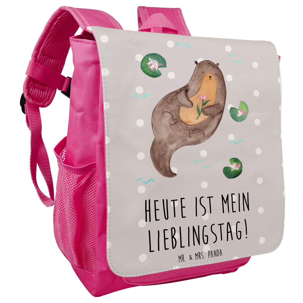 Kinderrucksack Otter mit Seerose Kids, Rucksack, Kinderrucksack, Kinder Rucksack, Rucksack Kindergröße, Kleiner Rucksack, Otter, Fischotter, Seeotter, Otter Seeotter See Otter