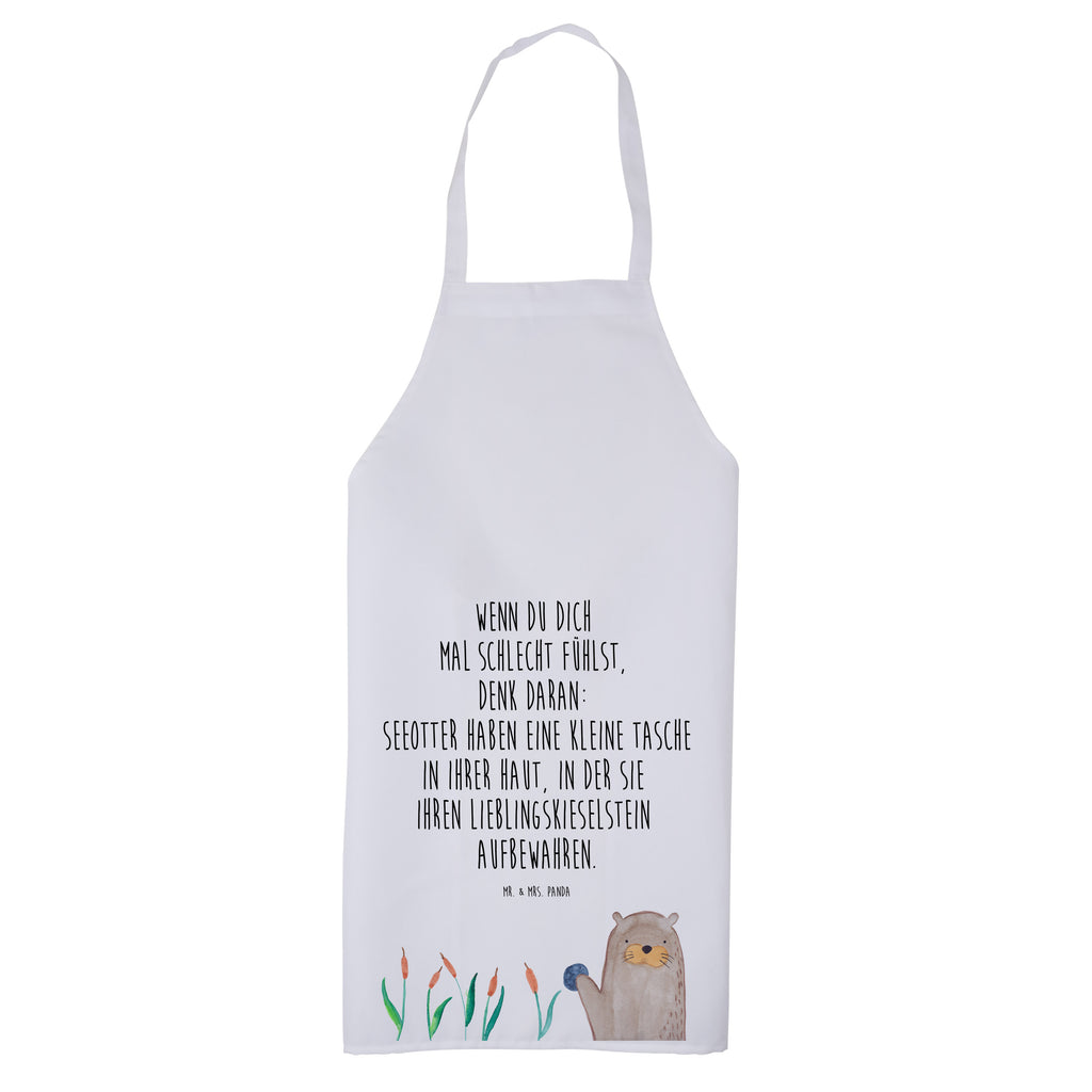 Kochschürze Otter mit Stein Schürze, Backschürze, Küchenschürze, Grillschürze, Latzschürze, Otter, Fischotter, Seeotter, Otter Seeotter See Otter