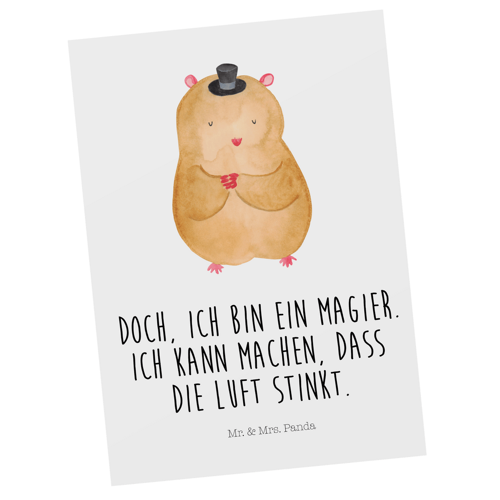 Postkarte Hamster mit Hut Geschenkkarte, Grußkarte, Karte, Einladung, Ansichtskarte, Geburtstagskarte, Einladungskarte, Dankeskarte, Tiermotive, Gute Laune, lustige Sprüche, Tiere, Hamster, Hut, Magier, Zylinder, Zwerghamster, Zauberer, Houdini