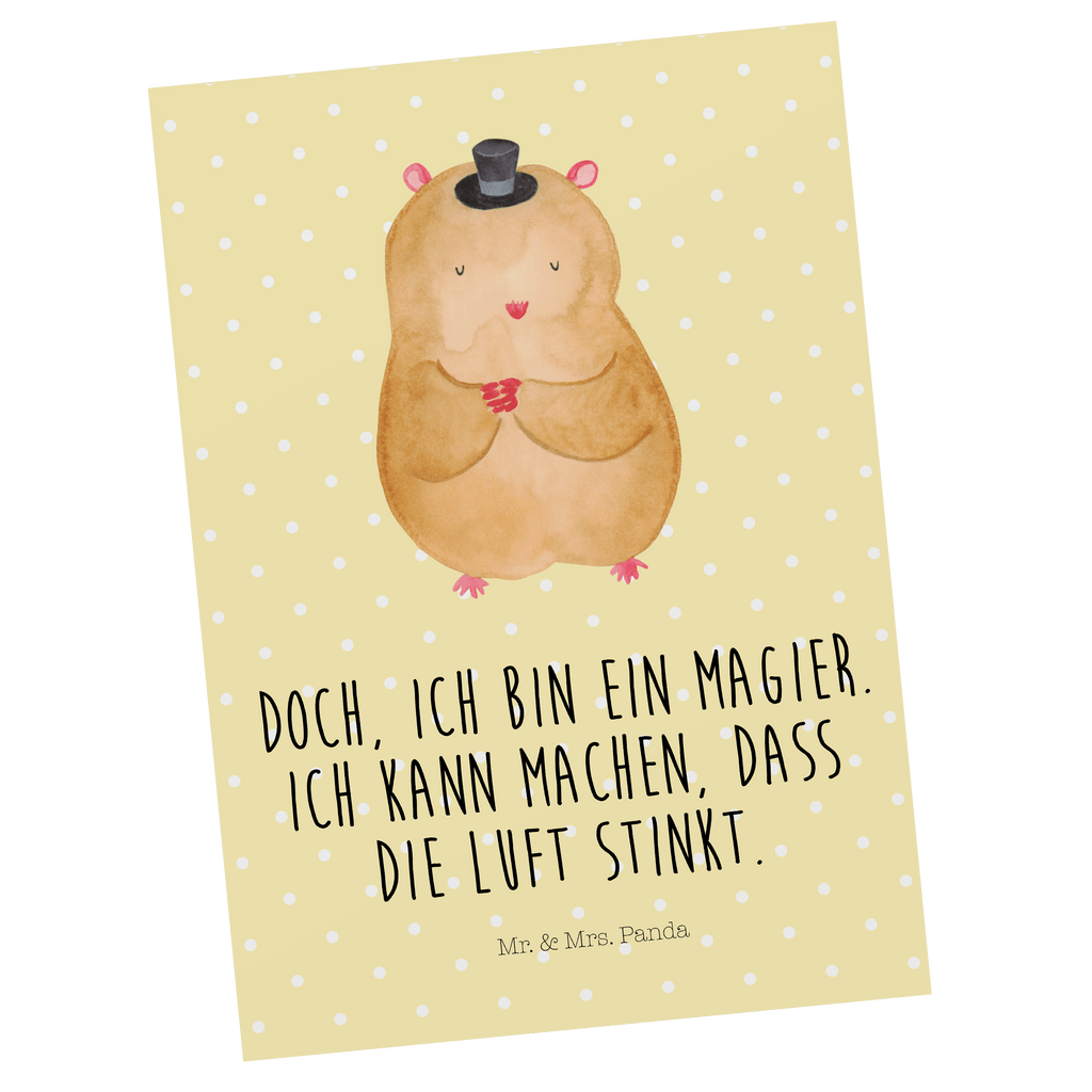 Postkarte Hamster mit Hut Geschenkkarte, Grußkarte, Karte, Einladung, Ansichtskarte, Geburtstagskarte, Einladungskarte, Dankeskarte, Tiermotive, Gute Laune, lustige Sprüche, Tiere, Hamster, Hut, Magier, Zylinder, Zwerghamster, Zauberer, Houdini