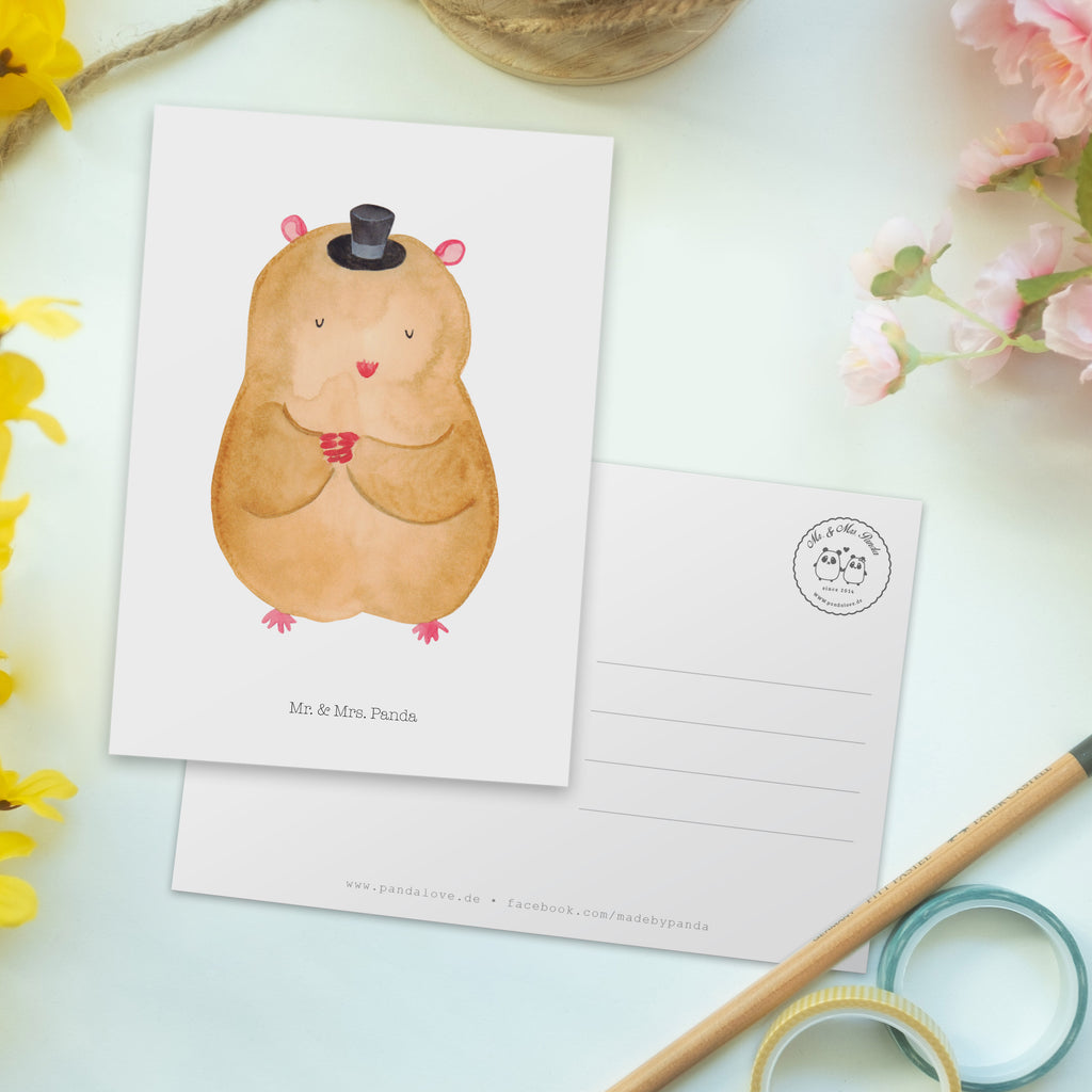 Postkarte Hamster mit Hut Geschenkkarte, Grußkarte, Karte, Einladung, Ansichtskarte, Geburtstagskarte, Einladungskarte, Dankeskarte, Tiermotive, Gute Laune, lustige Sprüche, Tiere, Hamster, Hut, Magier, Zylinder, Zwerghamster, Zauberer, Houdini