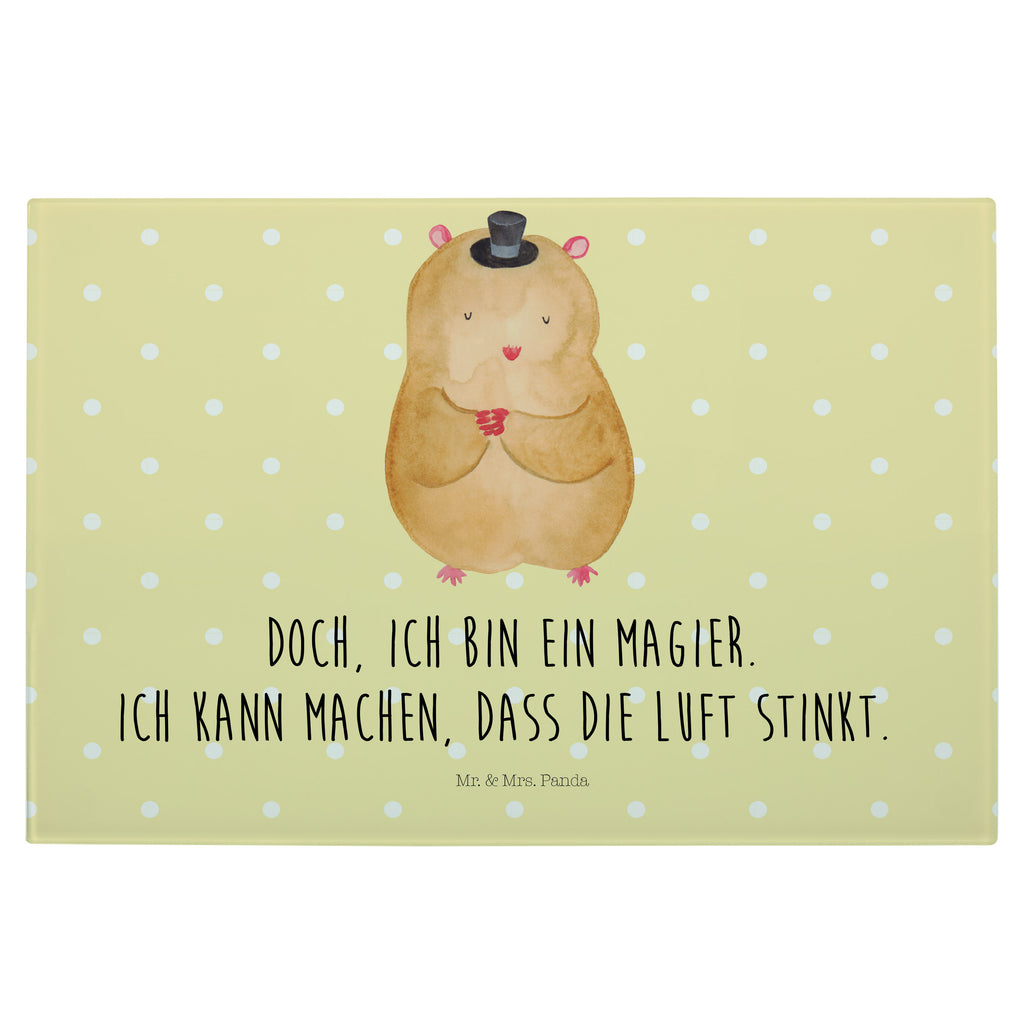 Medium Glas Schneidbrett Hamster mit Hut Glasschneidebrett, Schneidebrett, Tiermotive, Gute Laune, lustige Sprüche, Tiere, Hamster, Hut, Magier, Zylinder, Zwerghamster, Zauberer, Houdini