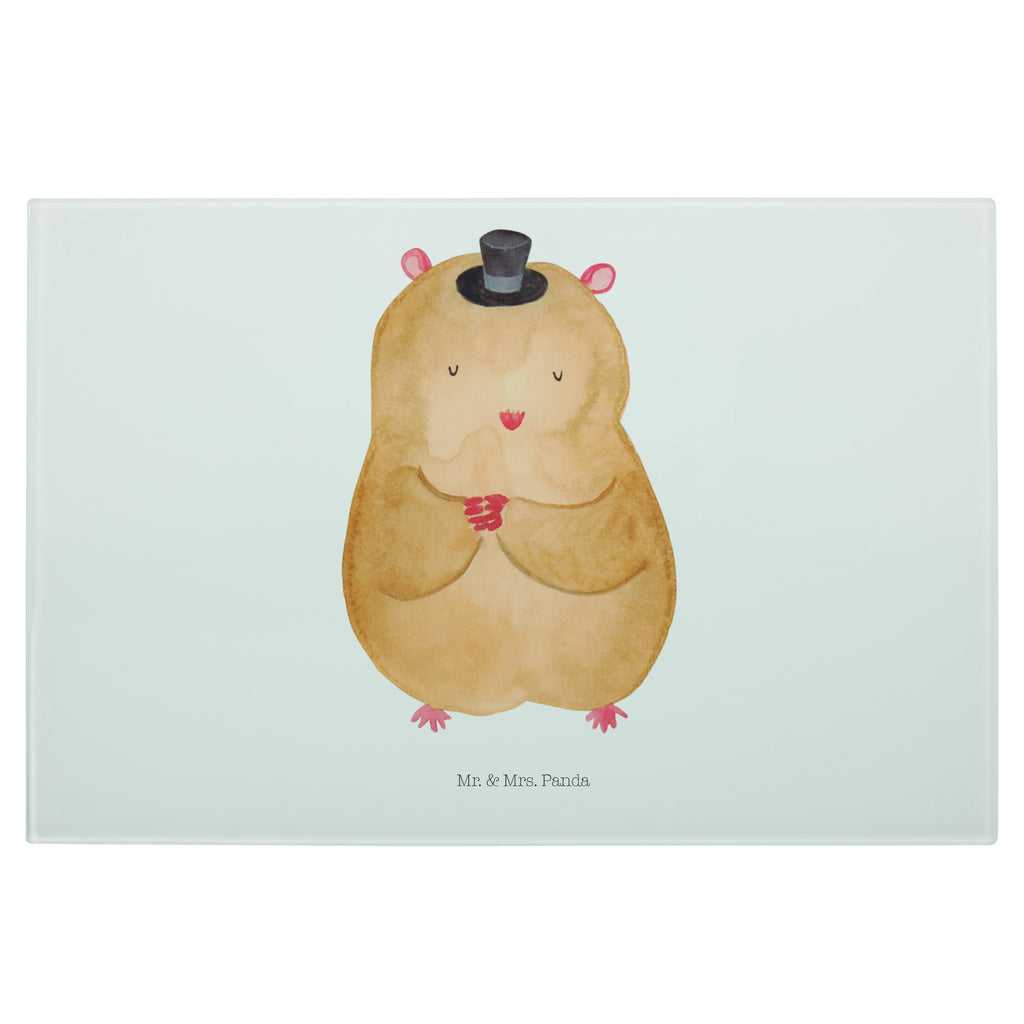 Medium Glas Schneidbrett Hamster mit Hut Glasschneidebrett, Schneidebrett, Tiermotive, Gute Laune, lustige Sprüche, Tiere, Hamster, Hut, Magier, Zylinder, Zwerghamster, Zauberer, Houdini