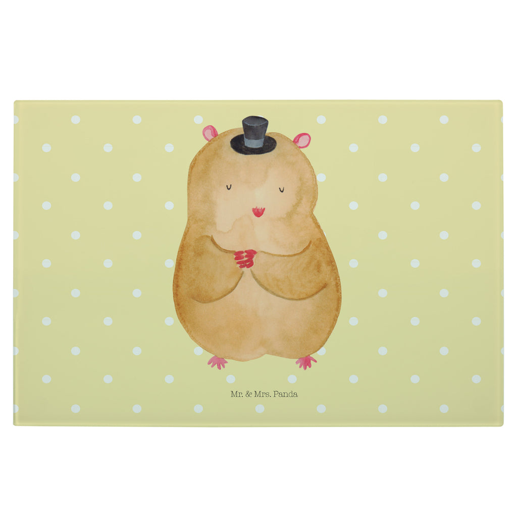 Medium Glas Schneidbrett Hamster mit Hut Glasschneidebrett, Schneidebrett, Tiermotive, Gute Laune, lustige Sprüche, Tiere, Hamster, Hut, Magier, Zylinder, Zwerghamster, Zauberer, Houdini