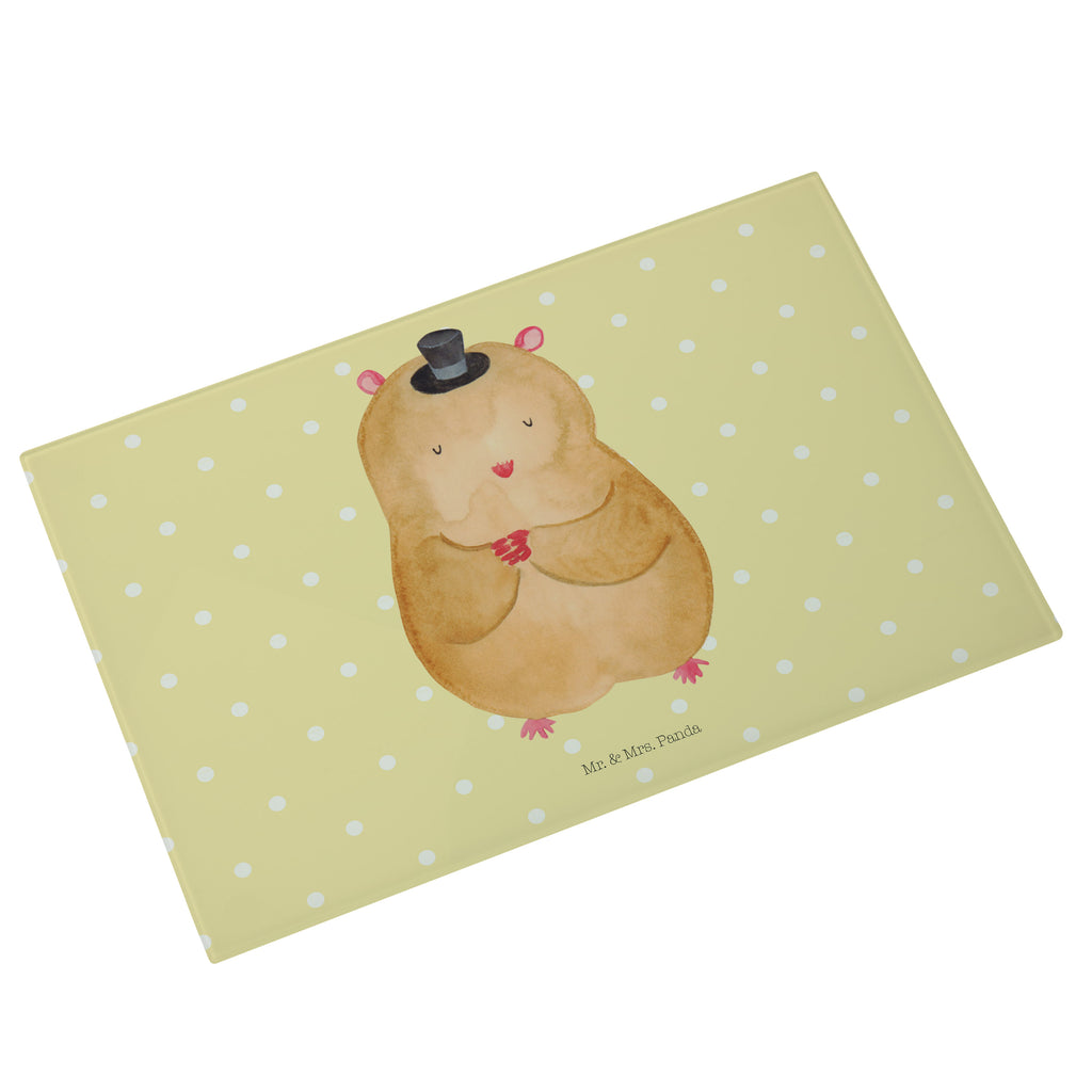 Medium Glas Schneidbrett Hamster mit Hut Glasschneidebrett, Schneidebrett, Tiermotive, Gute Laune, lustige Sprüche, Tiere, Hamster, Hut, Magier, Zylinder, Zwerghamster, Zauberer, Houdini