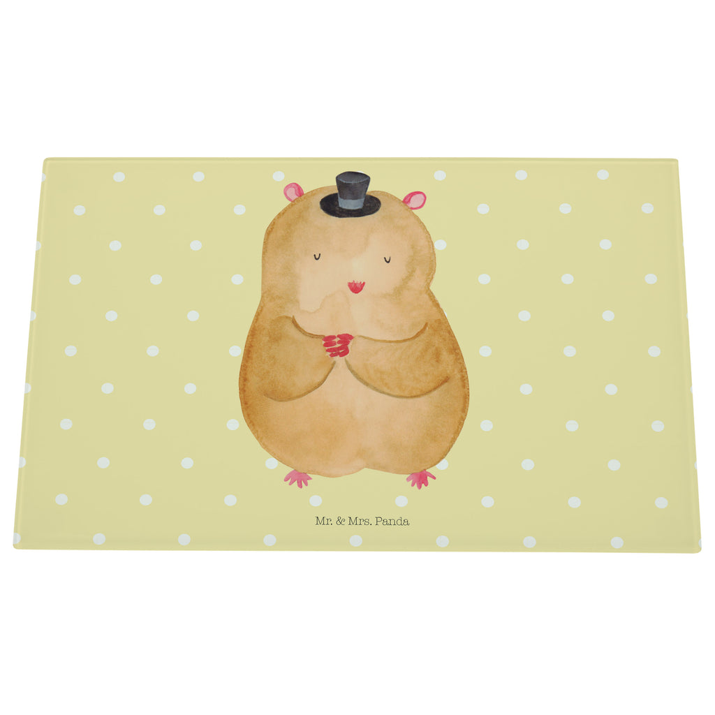 Medium Glas Schneidbrett Hamster mit Hut Glasschneidebrett, Schneidebrett, Tiermotive, Gute Laune, lustige Sprüche, Tiere, Hamster, Hut, Magier, Zylinder, Zwerghamster, Zauberer, Houdini