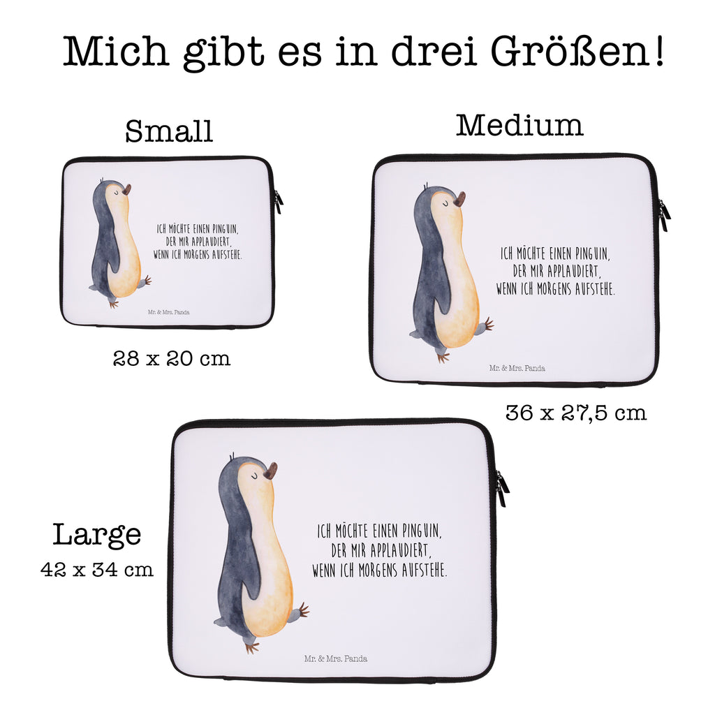 33 x 42 Notebook Tasche Pinguin marschierend Notebook Tasche, Laptop, Computertasche, Tasche, Schutzhülle, Pinguin, Pinguine, Frühaufsteher, Langschläfer, Bruder, Schwester, Familie