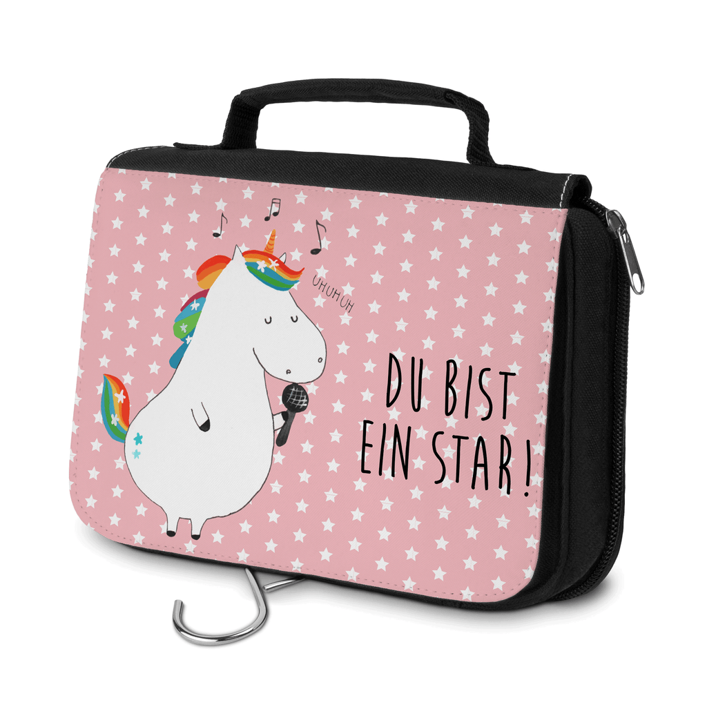 Kulturbeutel Einhorn Sänger Kulturbeutel, Zum Aufhängen, Waschtasche, Kosmetiktasche, Damen, Herren, Aufbewahrungstasche, Schminktasche, Kosmetikbeutel, Organizer, Kulturtasche, Schminkutensil, Einhorn, Einhörner, Einhorn Deko, Pegasus, Unicorn, Glitzer, Konfetti, Party, Geburtstag, Feier, Fest, Disco, Sängerin, Sänger, Freundin
