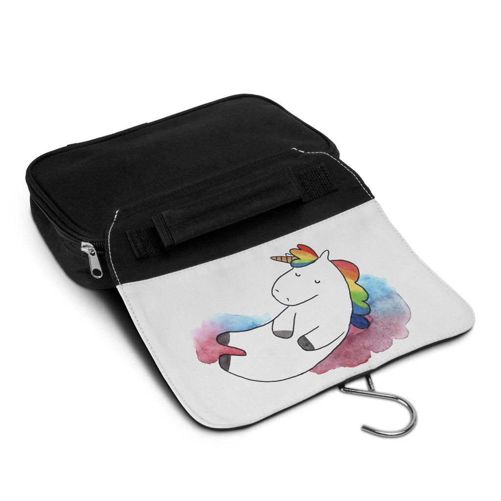 Kulturbeutel Einhorn Wolke 7 Kulturbeutel, Zum Aufhängen, Waschtasche, Kosmetiktasche, Damen, Herren, Aufbewahrungstasche, Schminktasche, Kosmetikbeutel, Organizer, Kulturtasche, Schminkutensil, Einhorn, Einhörner, Einhorn Deko, Pegasus, Unicorn, verliebt, Menschen, witzig, lustig, Geschenk, Glaube, Realität, Lächeln