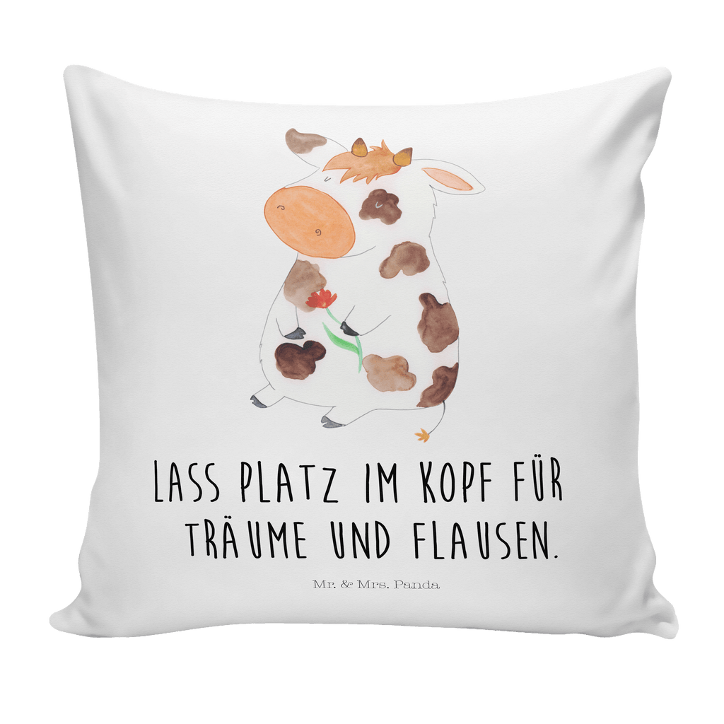40x40 Kissen Kuh Kissenhülle, Kopfkissen, Sofakissen, Dekokissen, Motivkissen, Bauernhof, Hoftiere, Landwirt, Landwirtin, Kuh, Kühe, Träume, Flausen, Spruch, Magie, Motivtion, Hof, Milch, Milchkuh