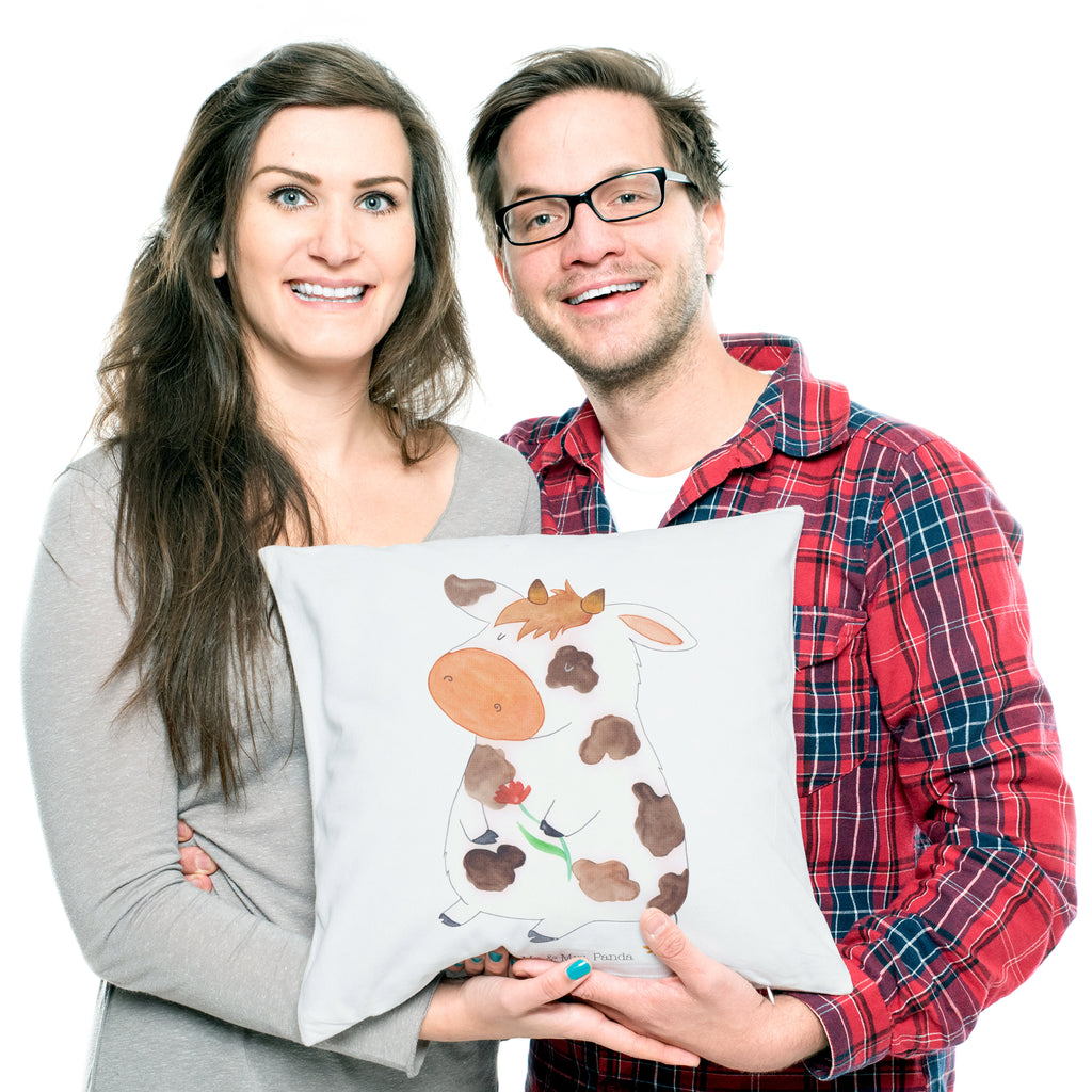 40x40 Kissen Kuh Kissenhülle, Kopfkissen, Sofakissen, Dekokissen, Motivkissen, Bauernhof, Hoftiere, Landwirt, Landwirtin, Kuh, Kühe, Träume, Flausen, Spruch, Magie, Motivtion, Hof, Milch, Milchkuh