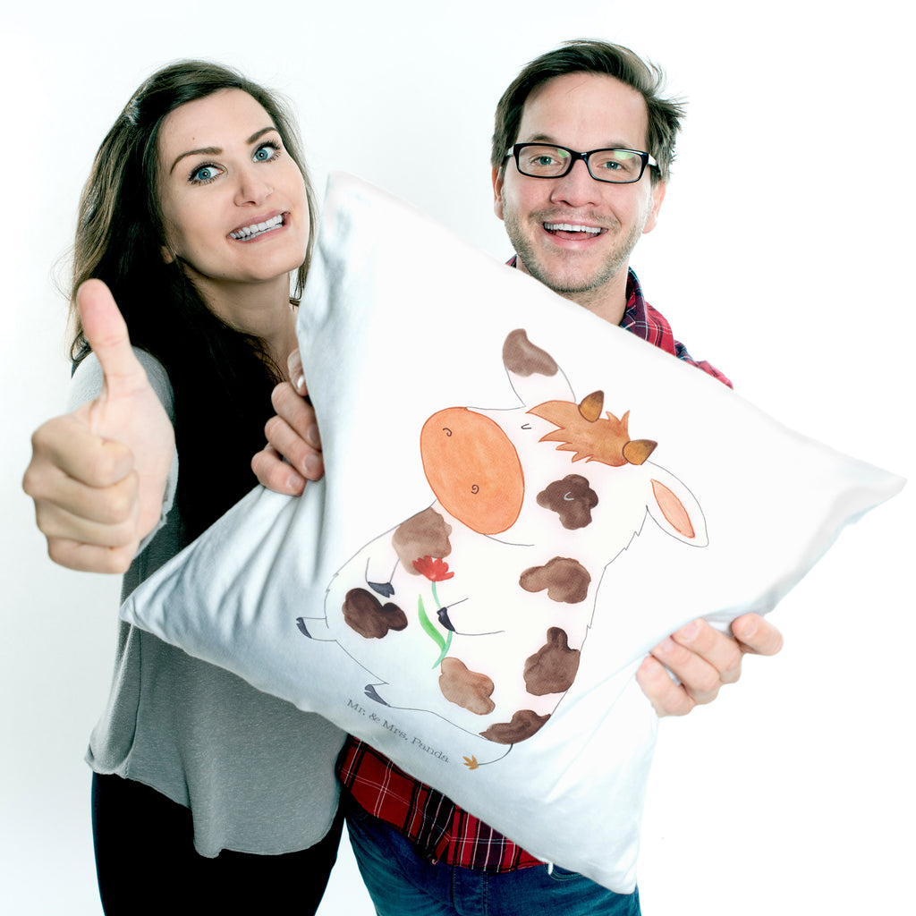 40x40 Kissen Kuh Kissenhülle, Kopfkissen, Sofakissen, Dekokissen, Motivkissen, Bauernhof, Hoftiere, Landwirt, Landwirtin, Kuh, Kühe, Träume, Flausen, Spruch, Magie, Motivtion, Hof, Milch, Milchkuh