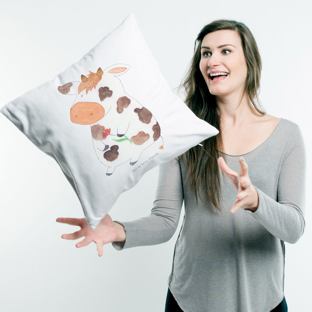 40x40 Kissen Kuh Kissenhülle, Kopfkissen, Sofakissen, Dekokissen, Motivkissen, Bauernhof, Hoftiere, Landwirt, Landwirtin, Kuh, Kühe, Träume, Flausen, Spruch, Magie, Motivtion, Hof, Milch, Milchkuh