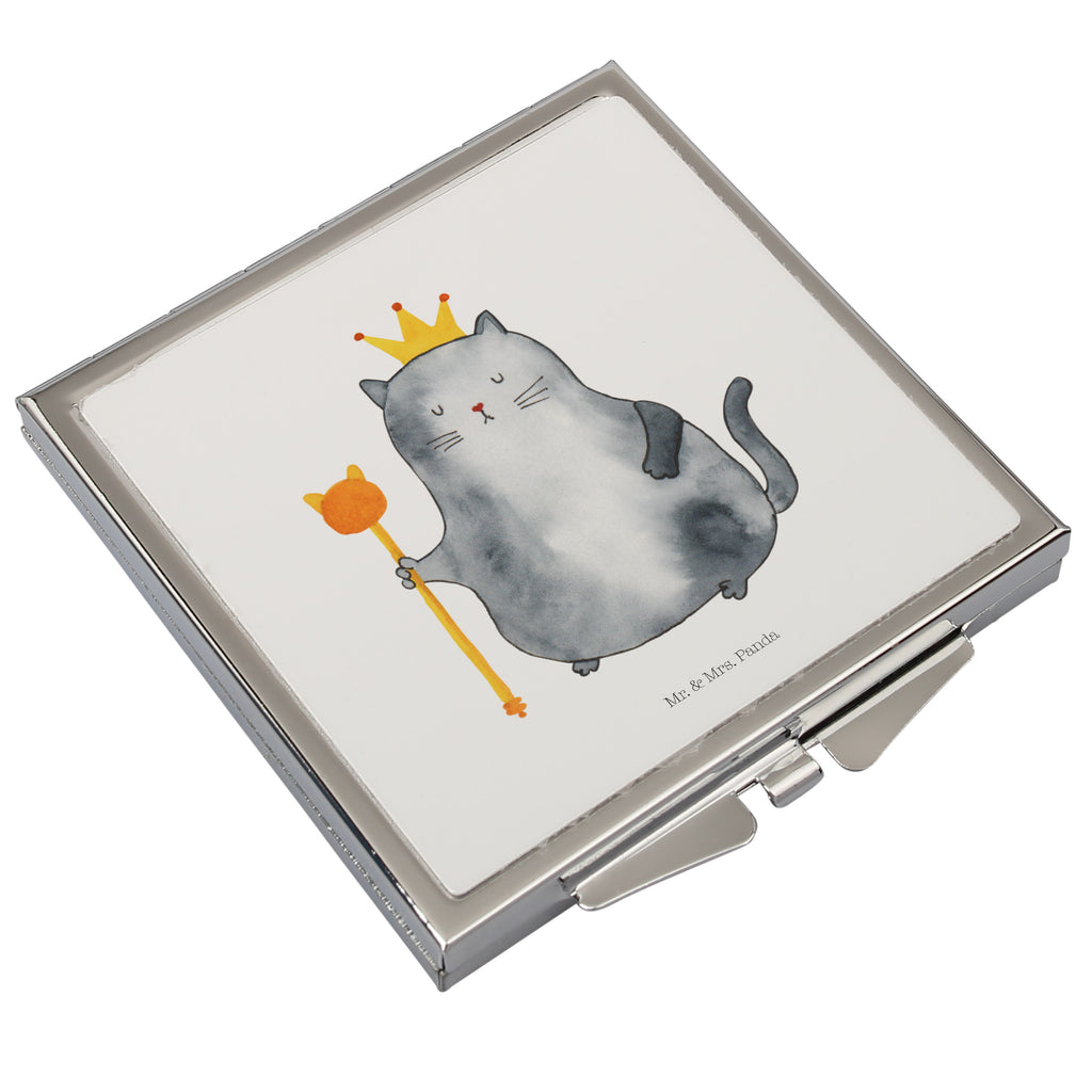 Handtaschenspiegel quadratisch Katzen Koenig Spiegel, Handtasche, Quadrat, silber, schminken, Schminkspiegel, Katze, Katzenmotiv, Katzenfan, Katzendeko, Katzenfreund, Katzenliebhaber, Katzenprodukte, Katzenartikel, Katzenaccessoires, Katzensouvenirs, Katzenliebhaberprodukte, Katzenmotive, Katzen, Kater, Mietze, Cat, Cats, Katzenhalter, Katzenbesitzerin, Haustier, König, Königin, Queen, Familie, Mietzhaus, Wohnung, erste eigenen Wohnung, Umzug, Einzug