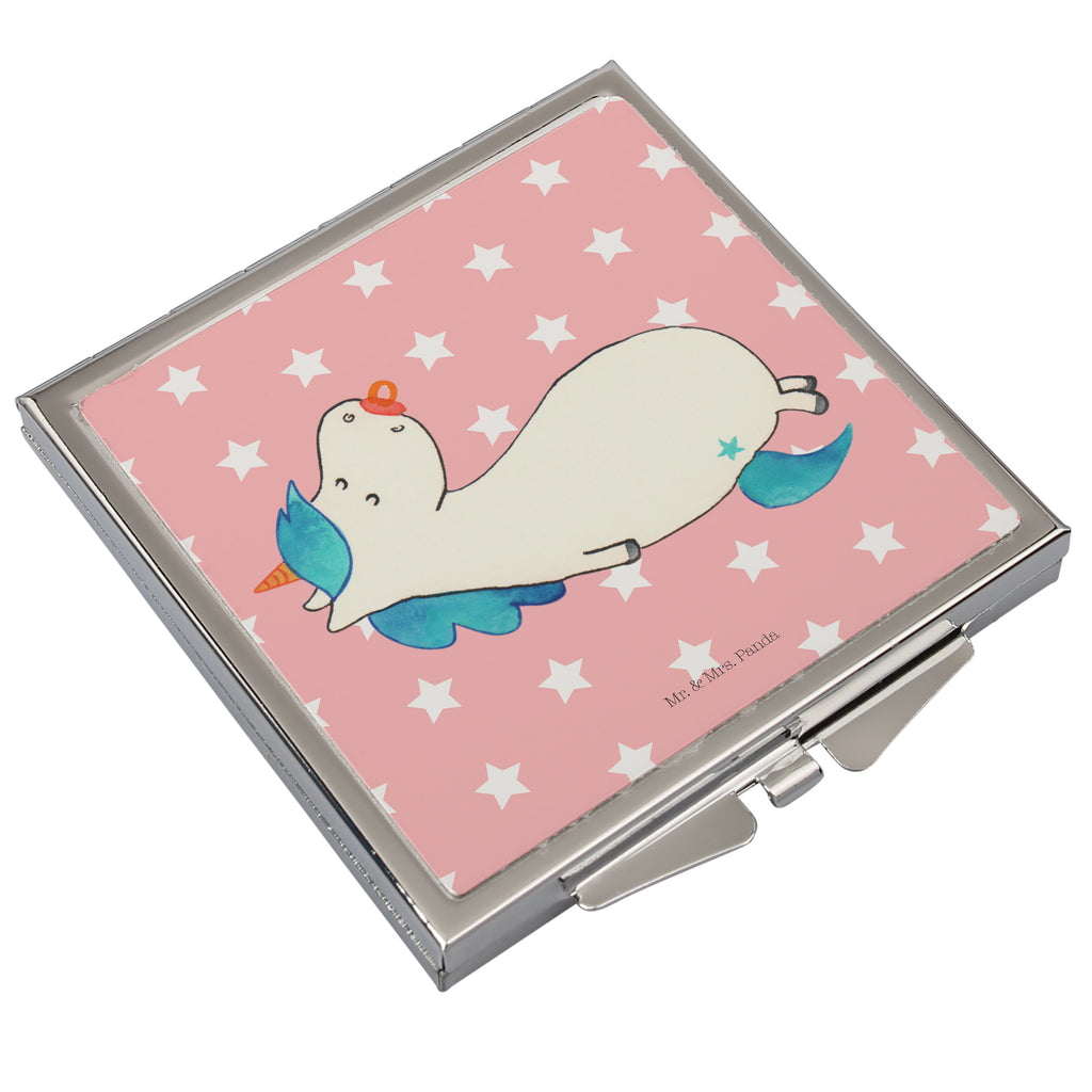 Handtaschenspiegel quadratisch Einhorn Schnullie Spiegel, Handtasche, Quadrat, silber, schminken, Schminkspiegel, Einhorn, Einhörner, Einhorn Deko, Pegasus, Unicorn, Baby, Kleinkind, Geburt, Geburtstag, Säugling, Schnuller, Geschenk Geburt, Mutter, Mama