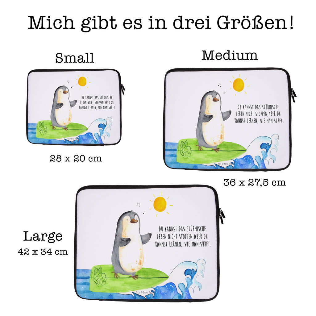 27 x 36 Notebook Tasche  Pinguin Surfer Notebook Tasche, Laptop, Computertasche, Tasche, Damen, Schutzhülle, Pinguin, Pinguine, surfen, Surfer, Hawaii, Urlaub, Wellen, Wellen reiten, Portugal