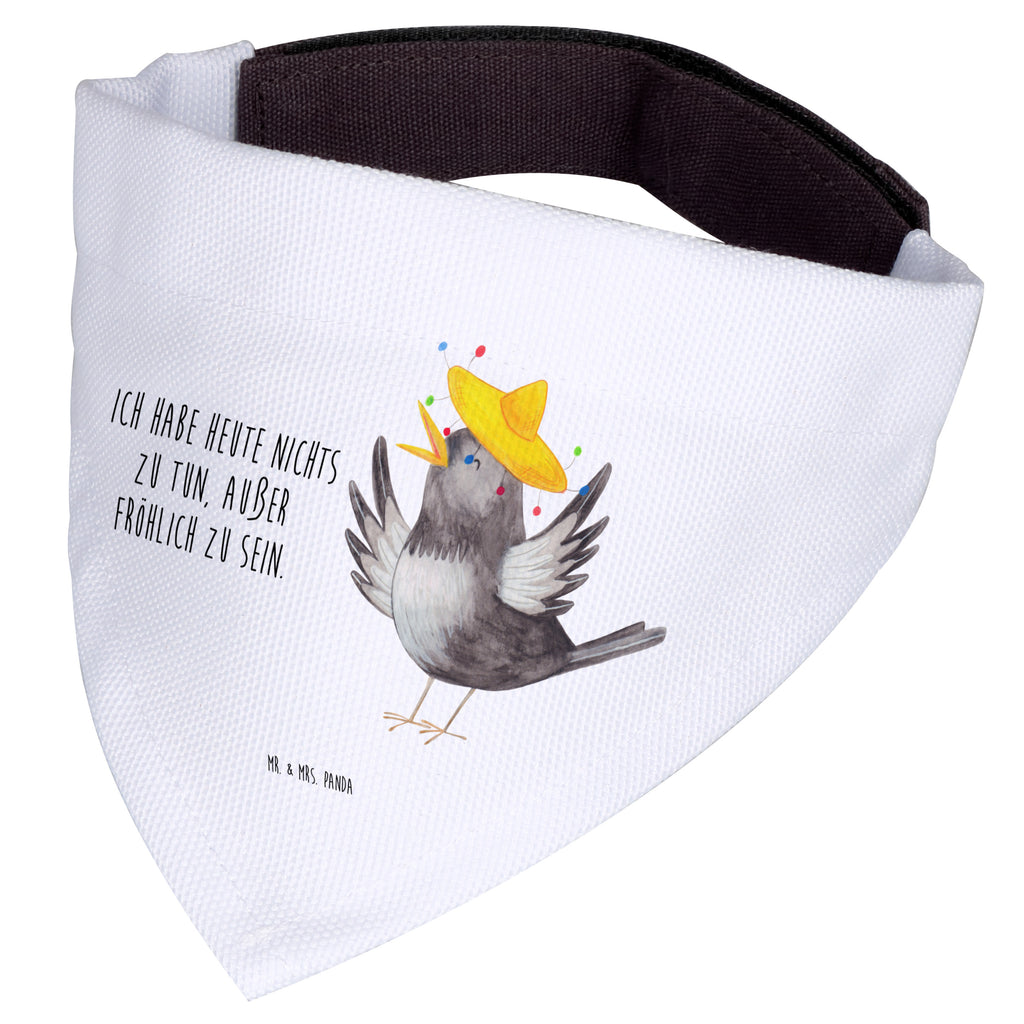 Hundehalstuch L Rabe mit Sombrero Hundehalstuch, Halstuch, Hunde, Tuch, groß, große Hunde, Tiermotive, Gute Laune, lustige Sprüche, Tiere, Rabe, Vogel, Vögel, Spruch positiv, fröhlich sein, glücklich sein, Glück Spruch, froh, Elster, Motivation
