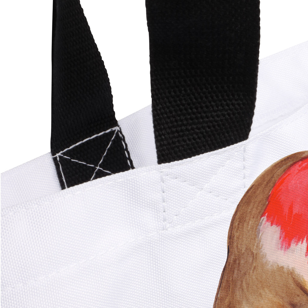 Shopper Rotkehlchen Schlitten Beutel, Einkaufstasche, Tasche, Strandtasche, Einkaufsbeutel, Shopper, Schultasche, Freizeittasche, Tragebeutel, Schulbeutel, Alltagstasche, Winter, Weihnachten, Weihnachtsdeko, Nikolaus, Advent, Heiligabend, Wintermotiv, Schlitten, Vogel