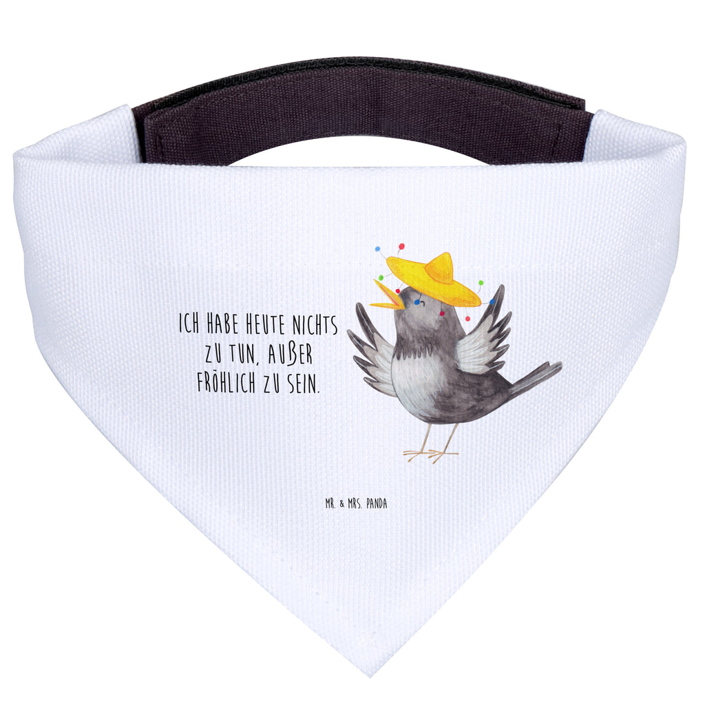 Hundehalstuch L Rabe mit Sombrero Hundehalstuch, Halstuch, Hunde, Tuch, groß, große Hunde, Tiermotive, Gute Laune, lustige Sprüche, Tiere, Rabe, Vogel, Vögel, Spruch positiv, fröhlich sein, glücklich sein, Glück Spruch, froh, Elster, Motivation