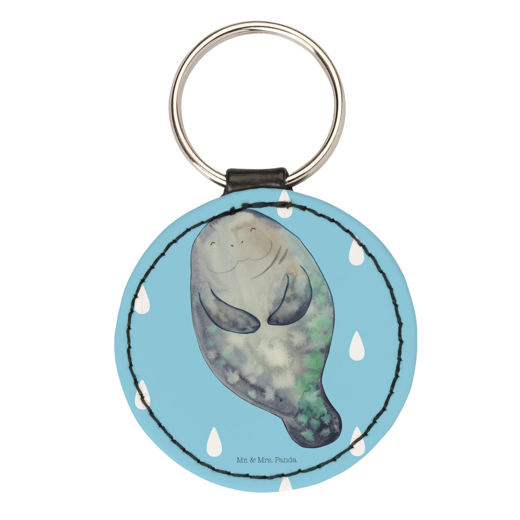 Rund Schlüsselanhänger Seekuh happy Schlüsselanhänger, Anhänger, Taschenanhänger, Glücksbringer, Schutzengel, Meerestiere, Meer, Urlaub, Seekuh, Seekühe, Selbstliebe, Respekt, Neuanfang, Neustart, Achtsamkeit, Zufrieden, Liebeskummer, Freundin