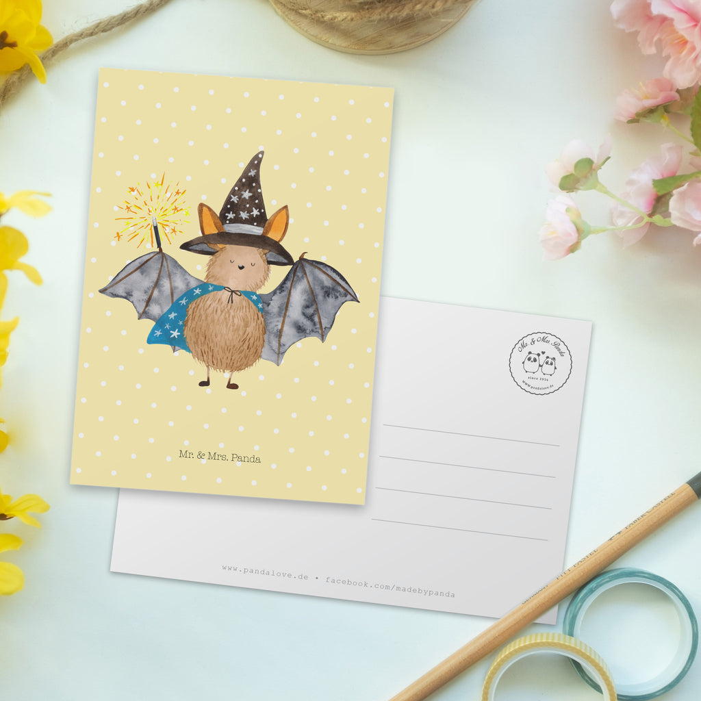 Postkarte Fledermaus Zauberer Geschenkkarte, Grußkarte, Karte, Einladung, Ansichtskarte, Geburtstagskarte, Einladungskarte, Dankeskarte, Tiermotive, Gute Laune, lustige Sprüche, Tiere, Fledermaus, Fledermäuse, Zauberer, Magier, Frauen, reinsteigern