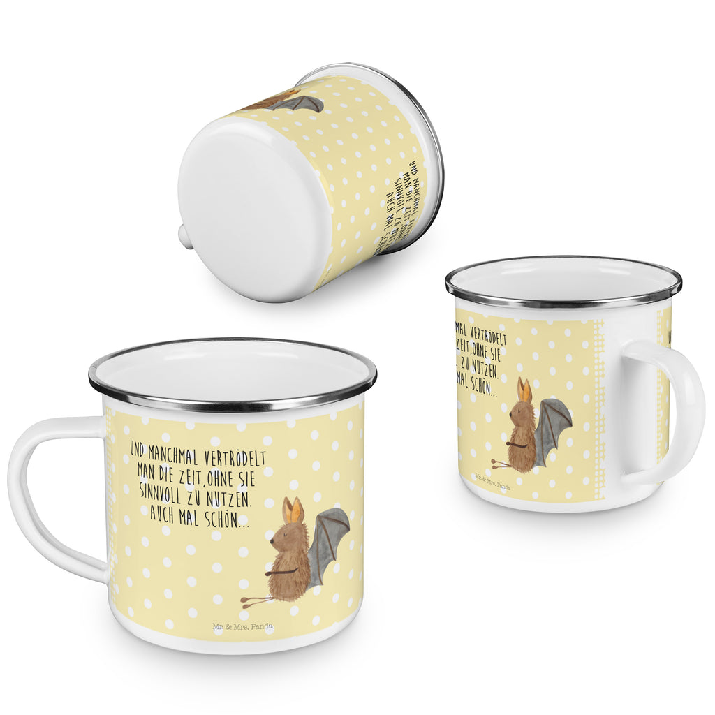 Camping Emaille Tasse Fledermaus sitzend Campingtasse, Trinkbecher, Metalltasse, Outdoor Tasse, Emaille Trinkbecher, Blechtasse Outdoor, Emaille Campingbecher, Edelstahl Trinkbecher, Metalltasse für Camping, Kaffee Blechtasse, Camping Tasse Metall, Tiermotive, Gute Laune, lustige Sprüche, Tiere, Fledermaus, Fledermäuse, Motivation, entspannen