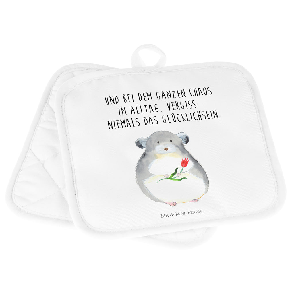 2er Set Topflappen  Chinchilla mit Blume Topflappen, Topfuntersetzer, Ofenhandschuh, Topflappen Set, Topflappen lustig, Topflappen mit Spruch, Tiermotive, Gute Laune, lustige Sprüche, Tiere, Chinchilla, Chinchillas, Liebeskummer, Kummer, Depressionen, traurig sein, Chaos, Glücklichsein, Büro, Büroalltag