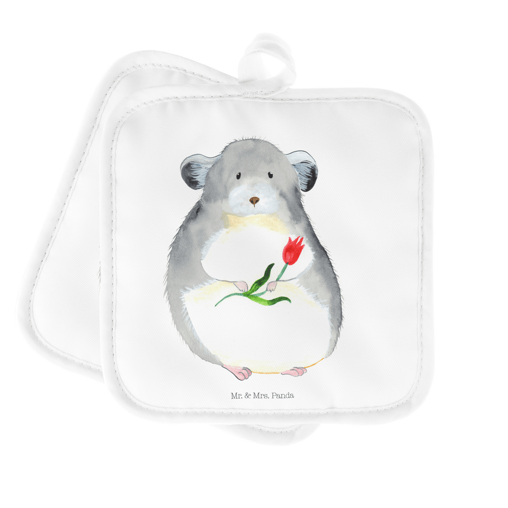2er Set Topflappen  Chinchilla mit Blume Topflappen, Topfuntersetzer, Ofenhandschuh, Topflappen Set, Topflappen lustig, Topflappen mit Spruch, Tiermotive, Gute Laune, lustige Sprüche, Tiere, Chinchilla, Chinchillas, Liebeskummer, Kummer, Depressionen, traurig sein, Chaos, Glücklichsein, Büro, Büroalltag