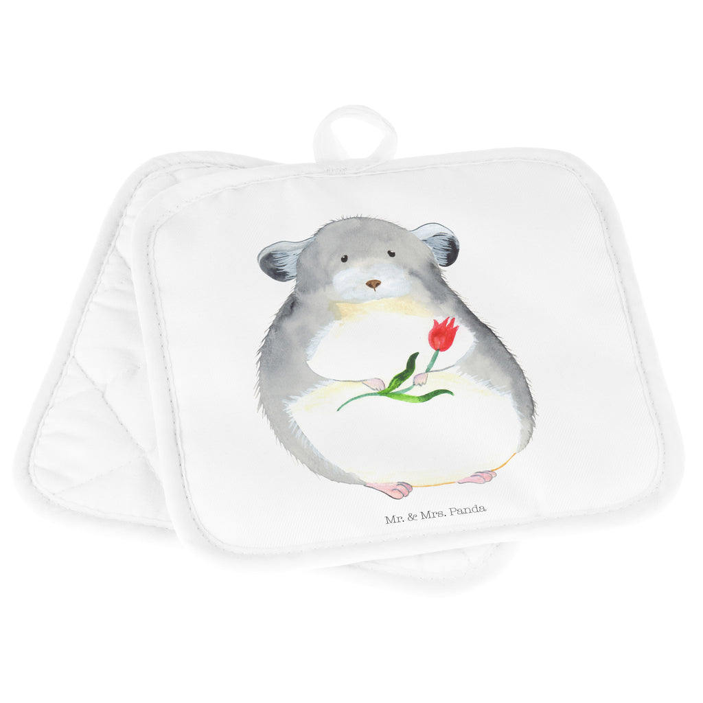 2er Set Topflappen  Chinchilla mit Blume Topflappen, Topfuntersetzer, Ofenhandschuh, Topflappen Set, Topflappen lustig, Topflappen mit Spruch, Tiermotive, Gute Laune, lustige Sprüche, Tiere, Chinchilla, Chinchillas, Liebeskummer, Kummer, Depressionen, traurig sein, Chaos, Glücklichsein, Büro, Büroalltag