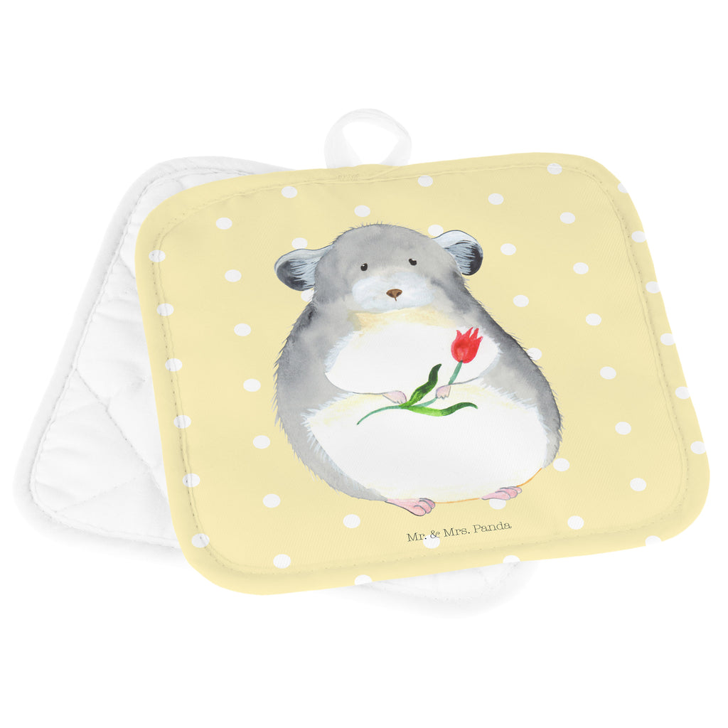 2er Set Topflappen  Chinchilla mit Blume Topflappen, Topfuntersetzer, Ofenhandschuh, Topflappen Set, Topflappen lustig, Topflappen mit Spruch, Tiermotive, Gute Laune, lustige Sprüche, Tiere, Chinchilla, Chinchillas, Liebeskummer, Kummer, Depressionen, traurig sein, Chaos, Glücklichsein, Büro, Büroalltag