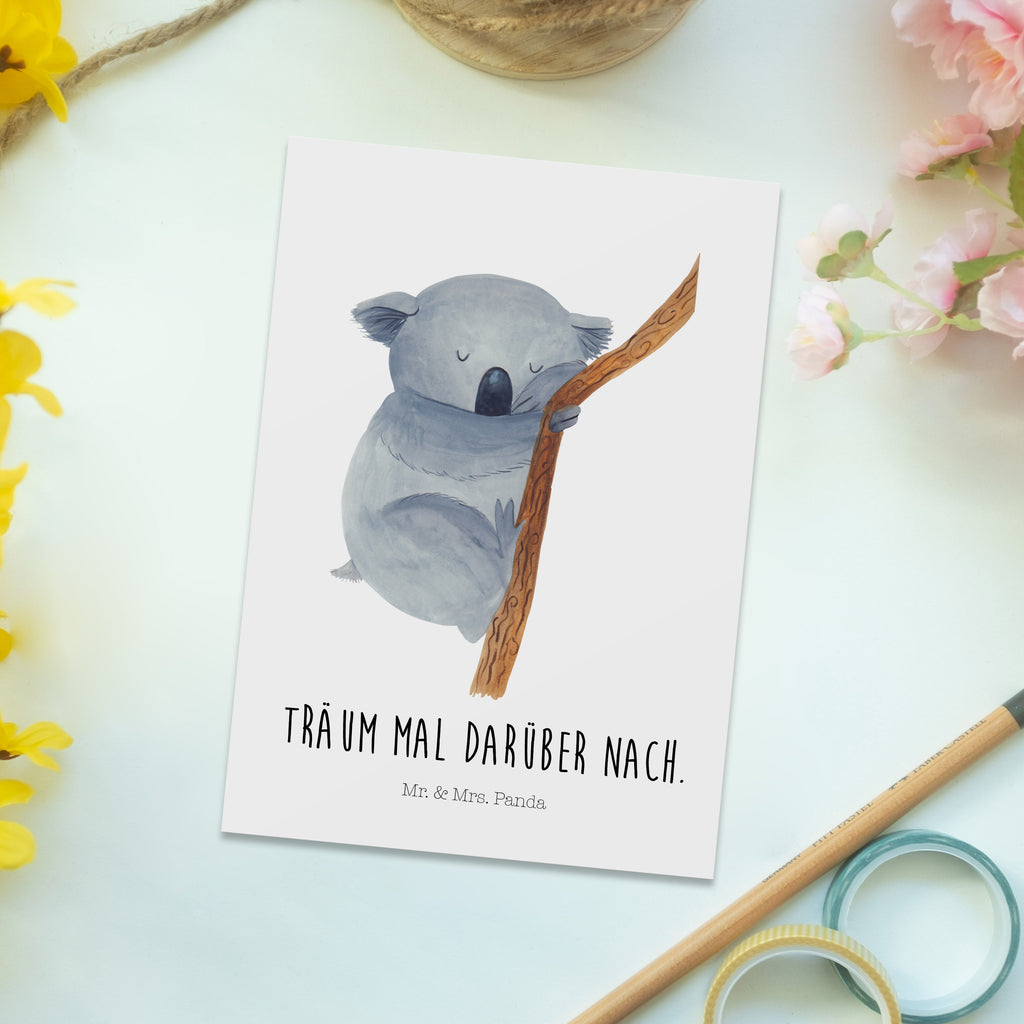 Postkarte Koalabär Geschenkkarte, Grußkarte, Karte, Einladung, Ansichtskarte, Geburtstagskarte, Einladungskarte, Dankeskarte, Tiermotive, Gute Laune, lustige Sprüche, Tiere, Koala, träumen, Traum, schlafen, Schlafzimmer, Traumland, Bär, Koalabär