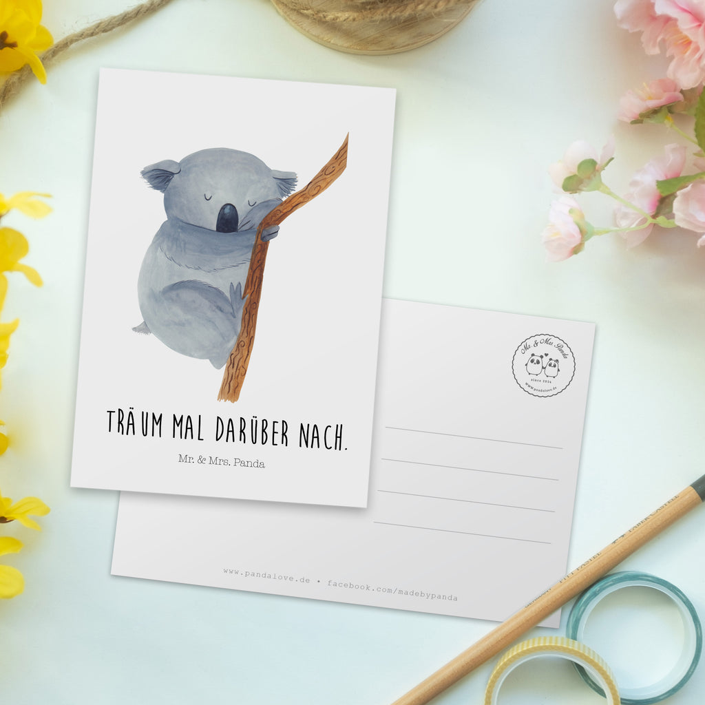 Postkarte Koalabär Geschenkkarte, Grußkarte, Karte, Einladung, Ansichtskarte, Geburtstagskarte, Einladungskarte, Dankeskarte, Tiermotive, Gute Laune, lustige Sprüche, Tiere, Koala, träumen, Traum, schlafen, Schlafzimmer, Traumland, Bär, Koalabär