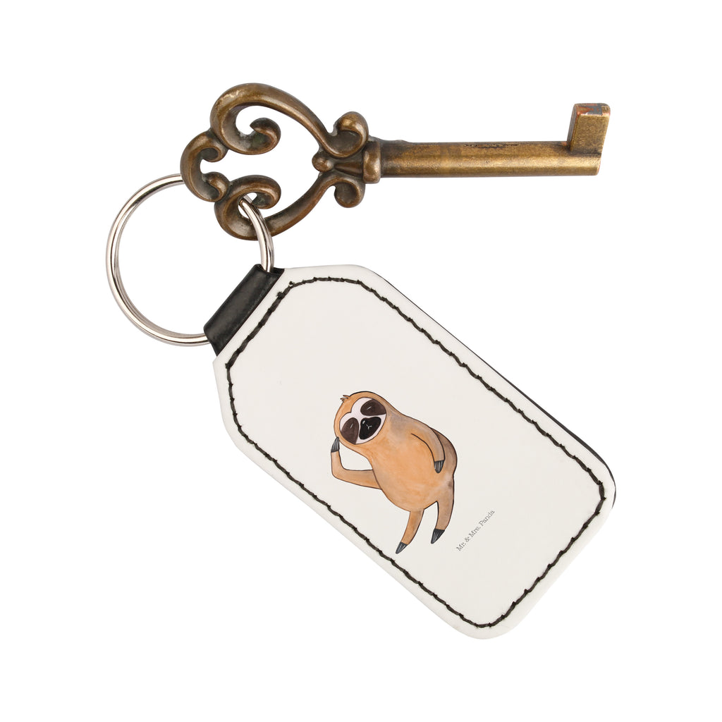 Rechteckig Schlüsselanhänger Faultier Vogel zeigen Schlüsselanhänger, Anhänger, Taschenanhänger, Glücksbringer, Schutzengel, Faultier, Faultier Geschenk, Faultier Deko, Faultiere, faul, Lieblingstier, Spinner, früher Vogel, der frühe Vogel, Frühaufsteher, Morgenmuffel, Vogel, Faultierwelt