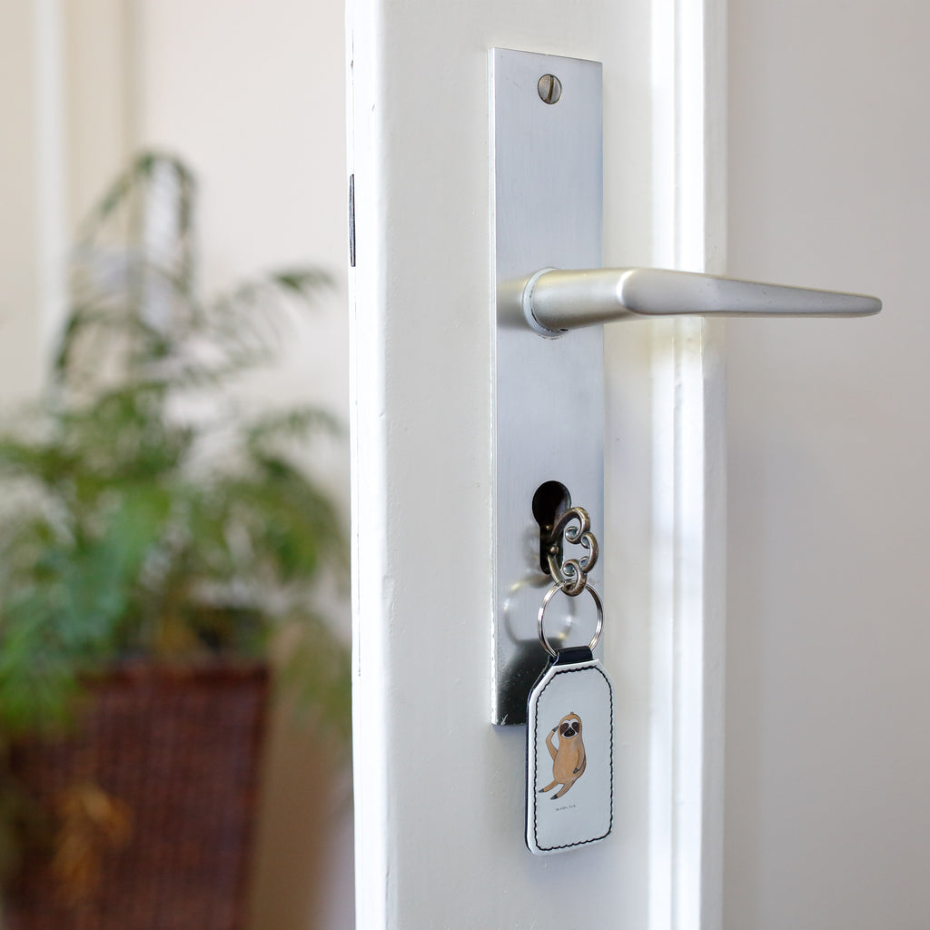 Rechteckig Schlüsselanhänger Faultier Vogel zeigen Schlüsselanhänger, Anhänger, Taschenanhänger, Glücksbringer, Schutzengel, Faultier, Faultier Geschenk, Faultier Deko, Faultiere, faul, Lieblingstier, Spinner, früher Vogel, der frühe Vogel, Frühaufsteher, Morgenmuffel, Vogel, Faultierwelt