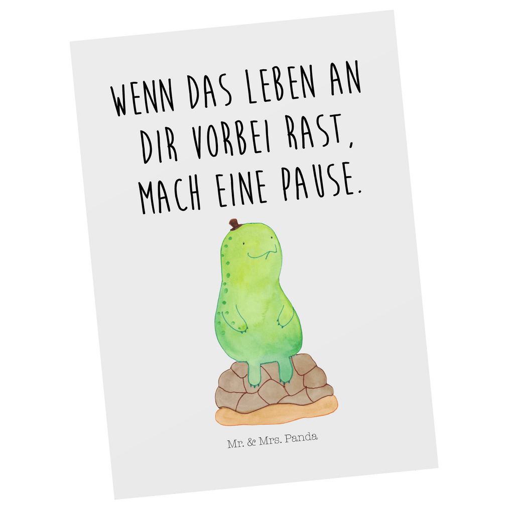 Postkarte Schildkröte pausiert Geschenkkarte, Grußkarte, Karte, Einladung, Ansichtskarte, Geburtstagskarte, Einladungskarte, Dankeskarte, Schildkröte, Achtsamkeit, Entschleunigen, achtsam