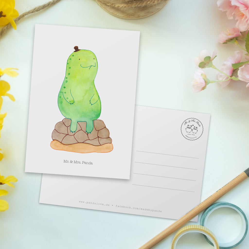 Postkarte Schildkröte pausiert Geschenkkarte, Grußkarte, Karte, Einladung, Ansichtskarte, Geburtstagskarte, Einladungskarte, Dankeskarte, Schildkröte, Achtsamkeit, Entschleunigen, achtsam