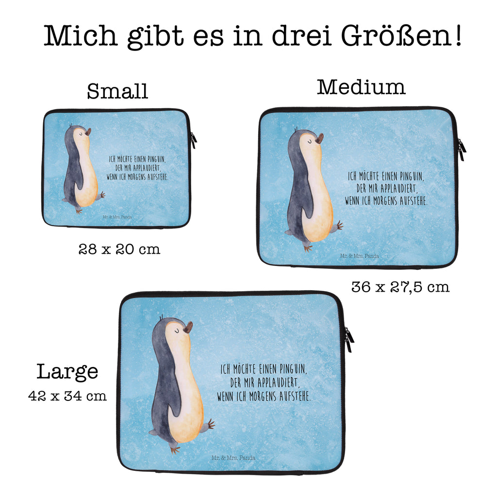 33 x 42 Notebook Tasche Pinguin marschierend Notebook Tasche, Laptop, Computertasche, Tasche, Schutzhülle, Pinguin, Pinguine, Frühaufsteher, Langschläfer, Bruder, Schwester, Familie