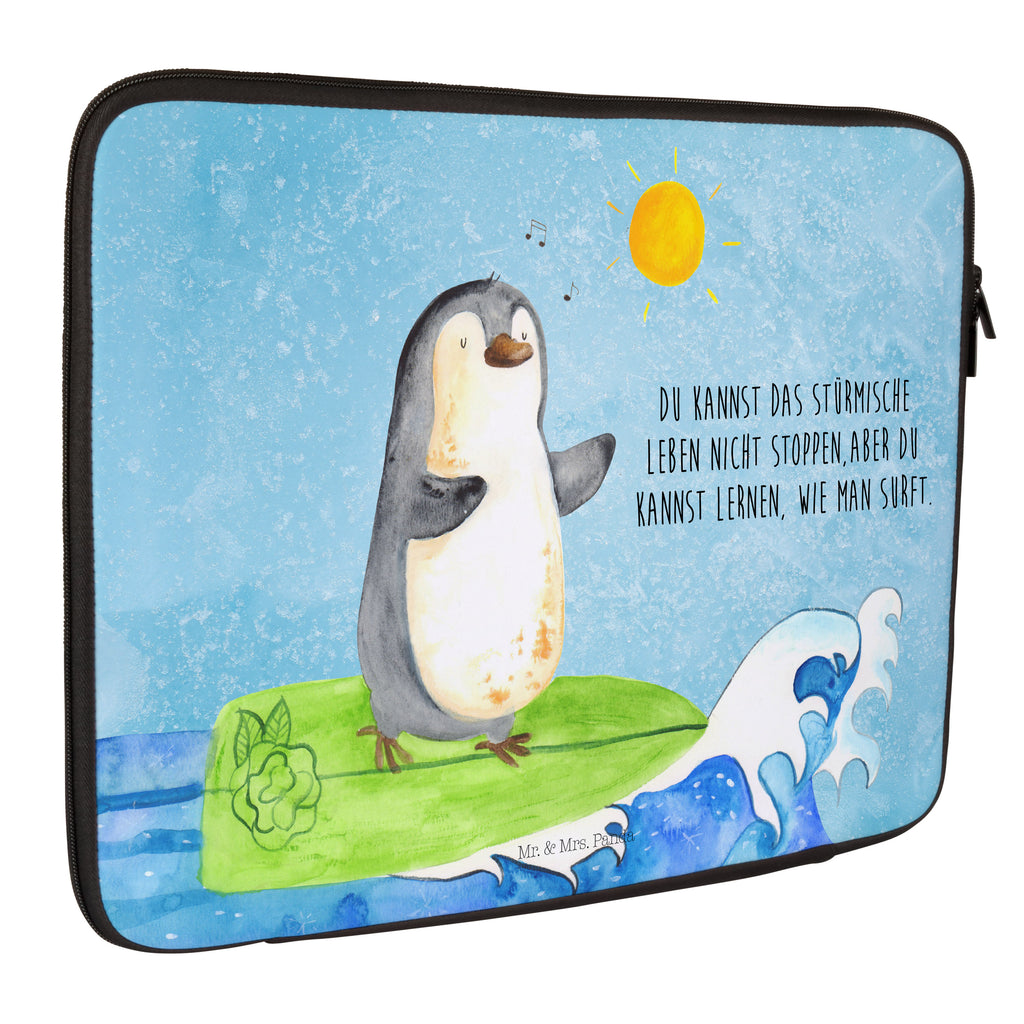 27 x 36 Notebook Tasche  Pinguin Surfer Notebook Tasche, Laptop, Computertasche, Tasche, Damen, Schutzhülle, Pinguin, Pinguine, surfen, Surfer, Hawaii, Urlaub, Wellen, Wellen reiten, Portugal