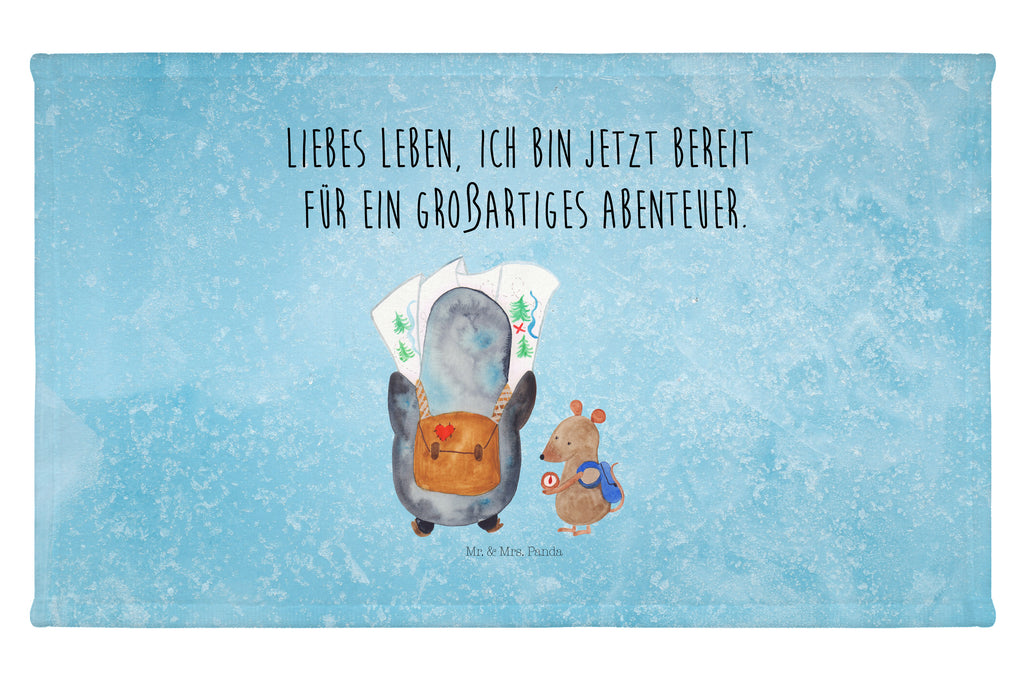 Gäste Handtuch Pinguin & Maus Wanderer Gästetuch, Reisehandtuch, Sport Handtuch, Frottier, Kinder Handtuch, Pinguin, Pinguine, Abenteurer, Abenteuer, Roadtrip, Ausflug, Wanderlust, wandern