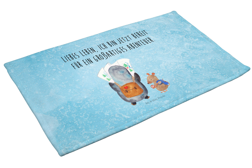 Gäste Handtuch Pinguin & Maus Wanderer Gästetuch, Reisehandtuch, Sport Handtuch, Frottier, Kinder Handtuch, Pinguin, Pinguine, Abenteurer, Abenteuer, Roadtrip, Ausflug, Wanderlust, wandern