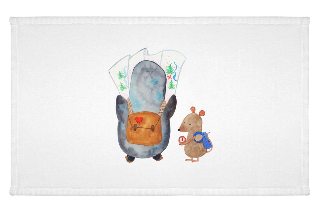 Gäste Handtuch Pinguin & Maus Wanderer Gästetuch, Reisehandtuch, Sport Handtuch, Frottier, Kinder Handtuch, Pinguin, Pinguine, Abenteurer, Abenteuer, Roadtrip, Ausflug, Wanderlust, wandern