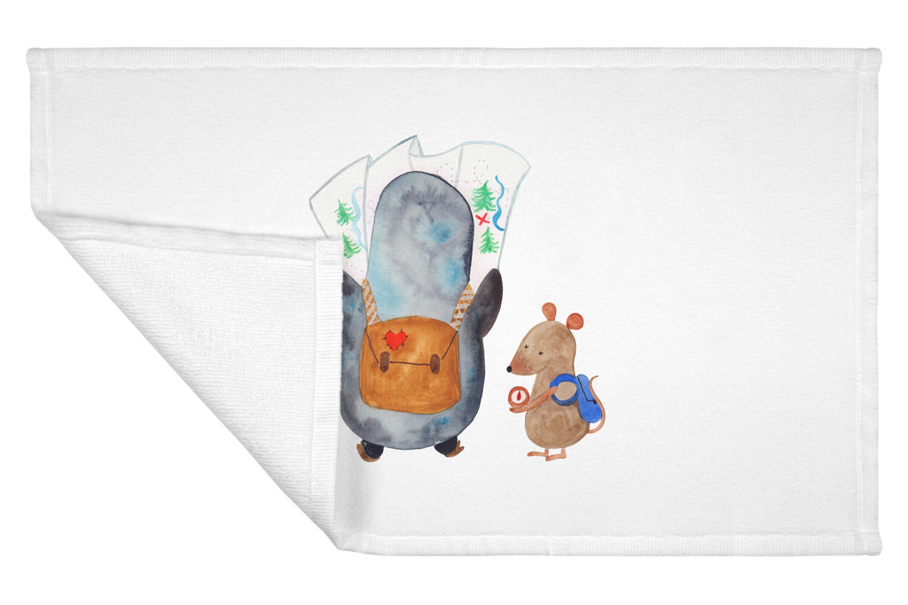 Gäste Handtuch Pinguin & Maus Wanderer Gästetuch, Reisehandtuch, Sport Handtuch, Frottier, Kinder Handtuch, Pinguin, Pinguine, Abenteurer, Abenteuer, Roadtrip, Ausflug, Wanderlust, wandern
