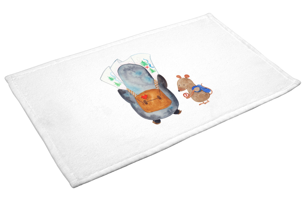 Gäste Handtuch Pinguin & Maus Wanderer Gästetuch, Reisehandtuch, Sport Handtuch, Frottier, Kinder Handtuch, Pinguin, Pinguine, Abenteurer, Abenteuer, Roadtrip, Ausflug, Wanderlust, wandern
