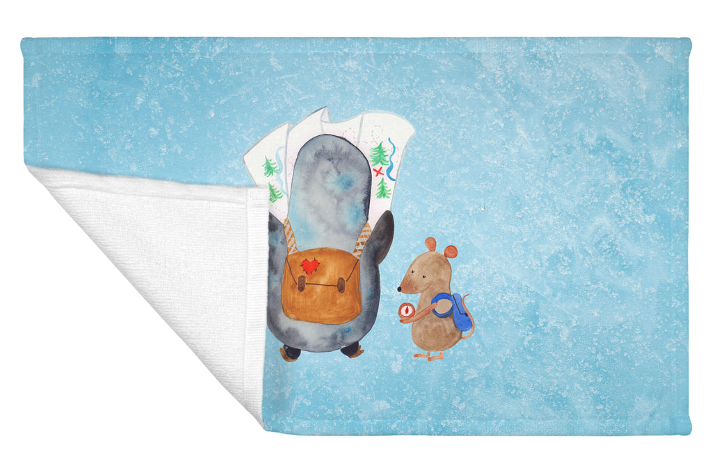 Gäste Handtuch Pinguin & Maus Wanderer Gästetuch, Reisehandtuch, Sport Handtuch, Frottier, Kinder Handtuch, Pinguin, Pinguine, Abenteurer, Abenteuer, Roadtrip, Ausflug, Wanderlust, wandern