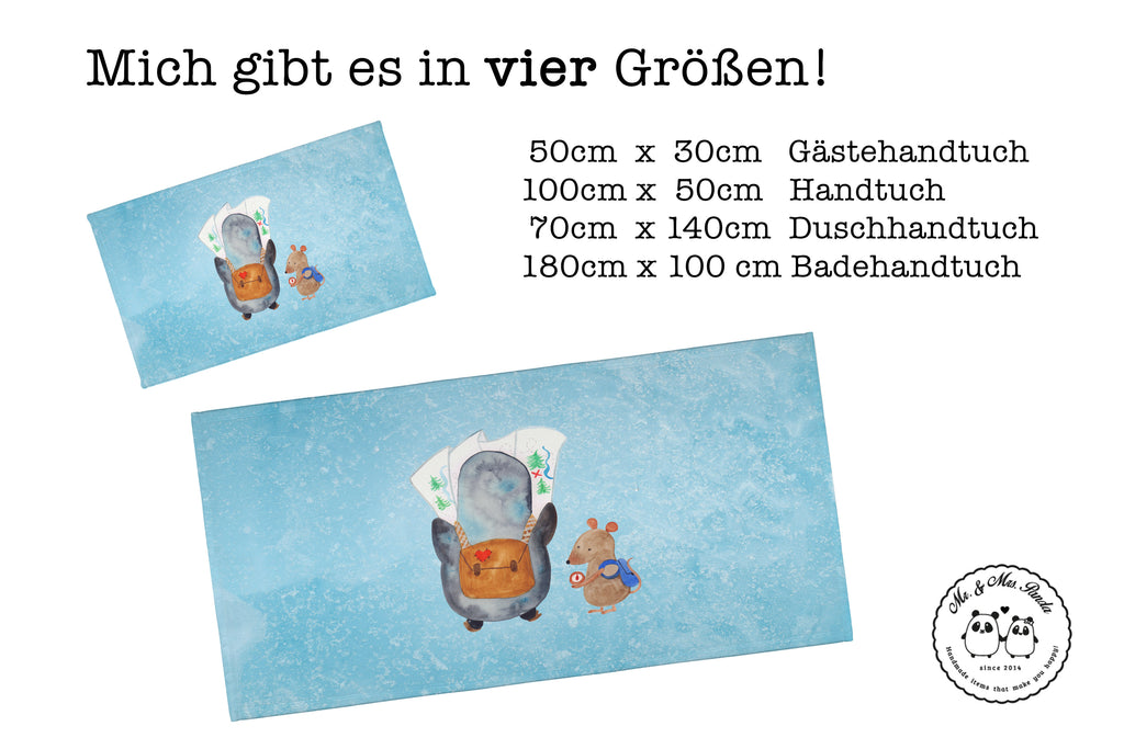 Gäste Handtuch Pinguin & Maus Wanderer Gästetuch, Reisehandtuch, Sport Handtuch, Frottier, Kinder Handtuch, Pinguin, Pinguine, Abenteurer, Abenteuer, Roadtrip, Ausflug, Wanderlust, wandern