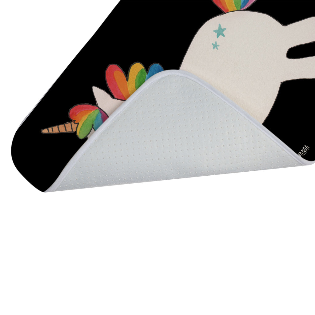 Badvorleger Einhorn Happy Badematte, Badteppich, Duschvorleger, Badezimmerteppich, Badezimmermatte, Badvorleger, Duschmatte, Duschteppich, Einhorn, Einhörner, Einhorn Deko, Pegasus, Unicorn, glücklich, fröhlich, Spaß, Freude, Lebensfreude, witzig, spannend, Lächeln, Lachen