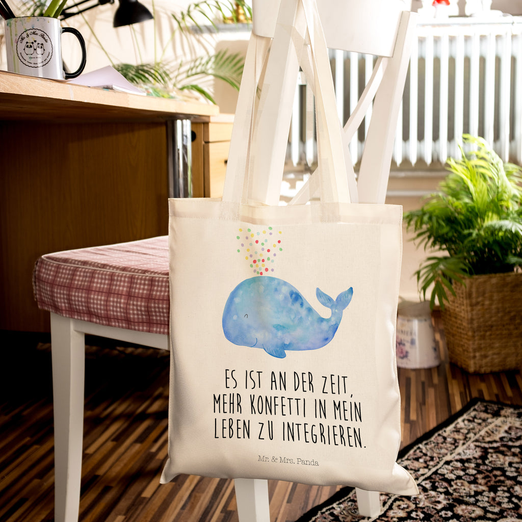 Tragetasche Wal Konfetti Beuteltasche, Beutel, Einkaufstasche, Jutebeutel, Stoffbeutel, Meerestiere, Meer, Urlaub, Wal, Konfetti, Wale, Motivation, Neuanfang, Trennung, Diät, Abnehmen, Neustart, Lebensabschnitt, Geburtstag