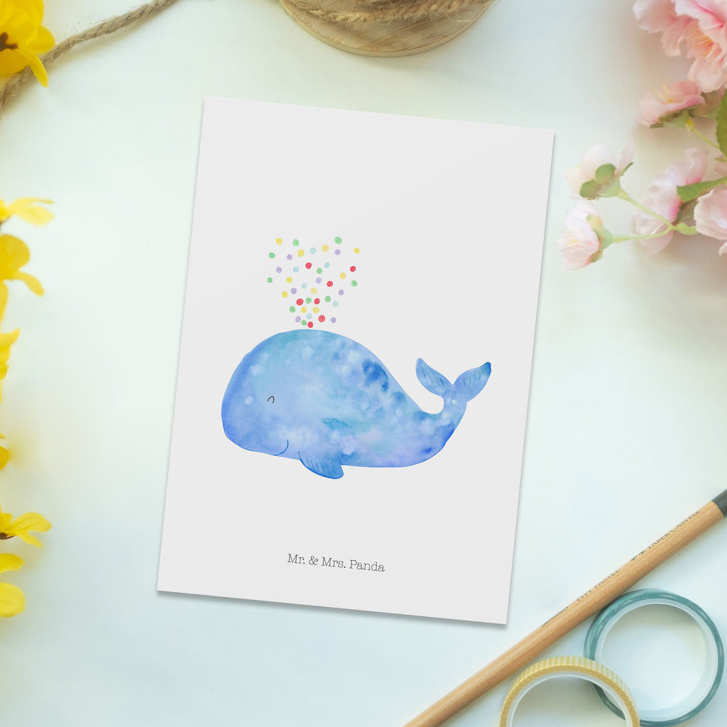 Postkarte Wal Konfetti Geschenkkarte, Grußkarte, Karte, Einladung, Ansichtskarte, Geburtstagskarte, Einladungskarte, Dankeskarte, Meerestiere, Meer, Urlaub, Wal, Konfetti, Wale, Motivation, Neuanfang, Trennung, Diät, Abnehmen, Neustart, Lebensabschnitt, Geburtstag